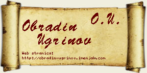 Obradin Ugrinov vizit kartica